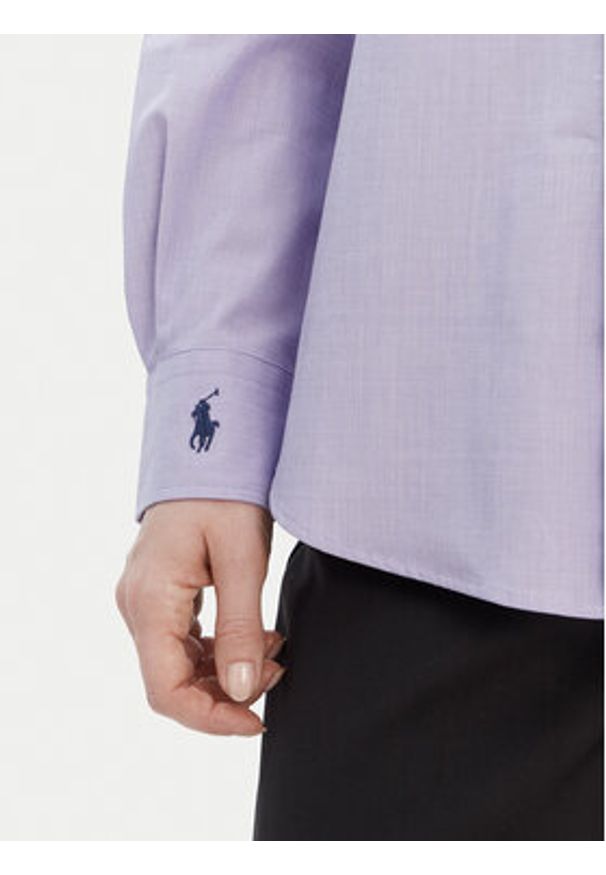 Polo Ralph Lauren Koszula 211941509003 Fioletowy Slim Fit. Typ kołnierza: polo. Kolor: fioletowy. Materiał: bawełna