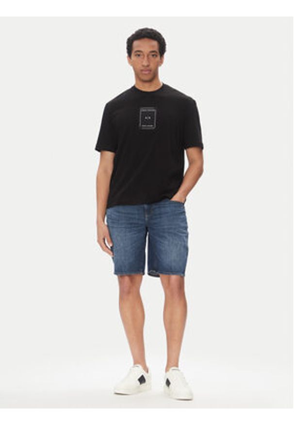 Armani Exchange Szorty jeansowe XM000073 AF13089 MB002 Granatowy Slim Fit. Kolor: niebieski. Materiał: bawełna