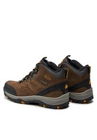 skechers - Skechers Trapery Pelmo 64869/KHK Brązowy. Kolor: brązowy. Materiał: zamsz, skóra