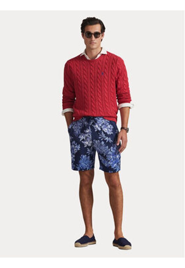 Polo Ralph Lauren Sweter 710775885525 Czerwony Regular Fit. Typ kołnierza: polo. Kolor: czerwony. Materiał: bawełna