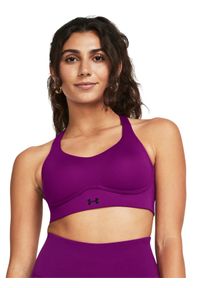 Biustonosz treningowy damski Under Armour UA Vanish Elite Mid Bra - fioletowy. Kolor: fioletowy. Materiał: poliester, elastan, materiał. Sport: kolarstwo, fitness