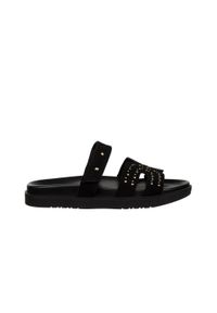 Klapki Yokono Morena-128 Serraje Negro, Czarny, Skóra naturalna - 39. Kolor: czarny. Materiał: guma, materiał. Wzór: paski. Styl: elegancki #1