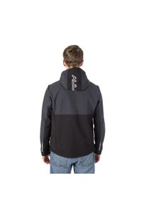 Aulp - Kurtka męska softshell z kapturem AULP TIAGO Wodoodporna Oddychająca. Typ kołnierza: kaptur. Kolor: szary. Materiał: softshell