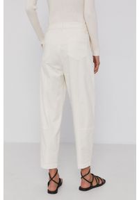 Pennyblack spodnie damskie kolor kremowy szerokie high waist. Stan: podwyższony. Kolor: beżowy #2