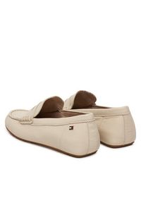 TOMMY HILFIGER - Tommy Hilfiger Mokasyny Flag Leather Driver Loafer FW0FW09350 Écru. Kolor: kremowy. Materiał: skóra #6
