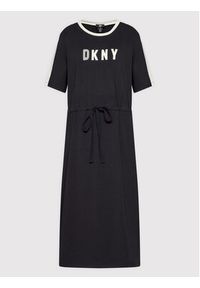 DKNY Sukienka codzienna DD2ANO8A Czarny Regular Fit. Okazja: na co dzień. Kolor: czarny. Materiał: bawełna. Typ sukienki: proste. Styl: casual