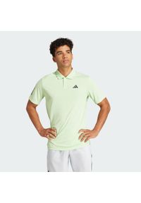 Adidas - Club 3-Stripes Tennis Polo Shirt. Typ kołnierza: polo. Kolor: zielony. Materiał: materiał