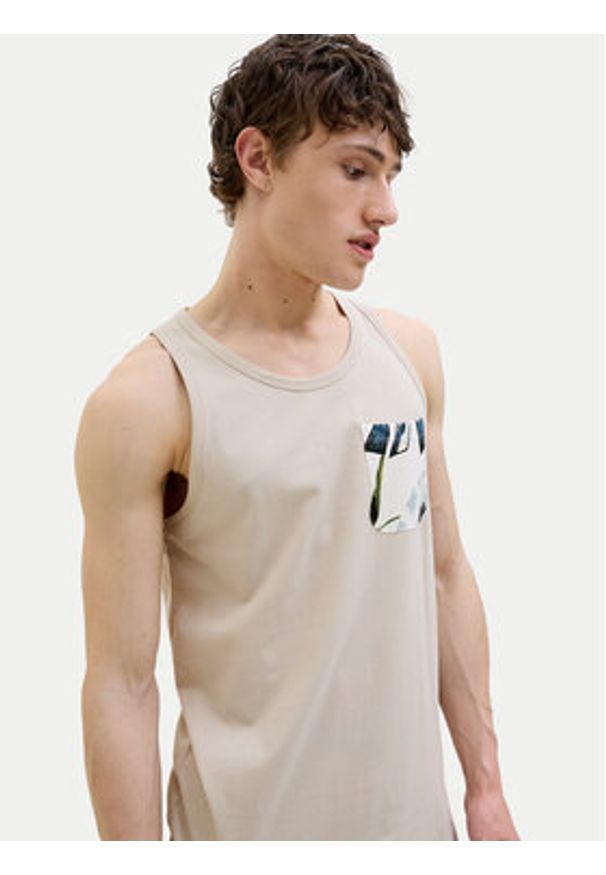 Jack & Jones Tank top Hawaii 12269321 Beżowy Standard Fit. Kolor: beżowy. Materiał: bawełna