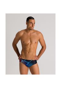 Kąpielówki slipy męskie na basen Arena Optical Waves Brief. Kolor: czarny, niebieski, wielokolorowy