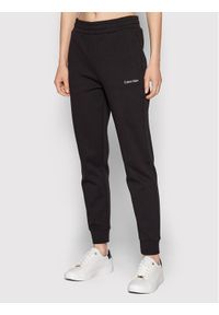 Calvin Klein Spodnie dresowe K20K20442 Czarny Regular Fit. Kolor: czarny. Materiał: bawełna, dresówka, syntetyk