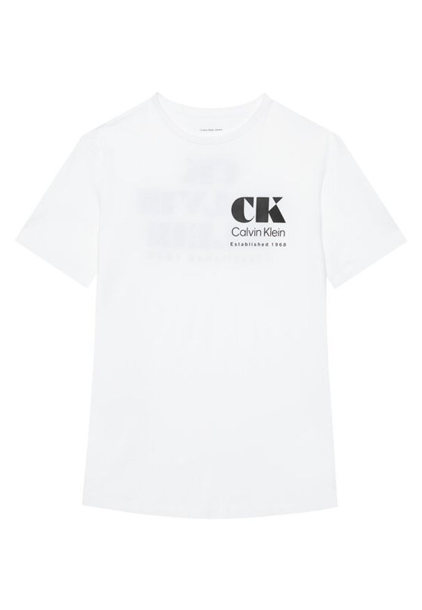 Calvin Klein Jeans T-Shirt Resort Graphic LV04RG802G Biały Regular Fit. Kolor: biały. Materiał: bawełna