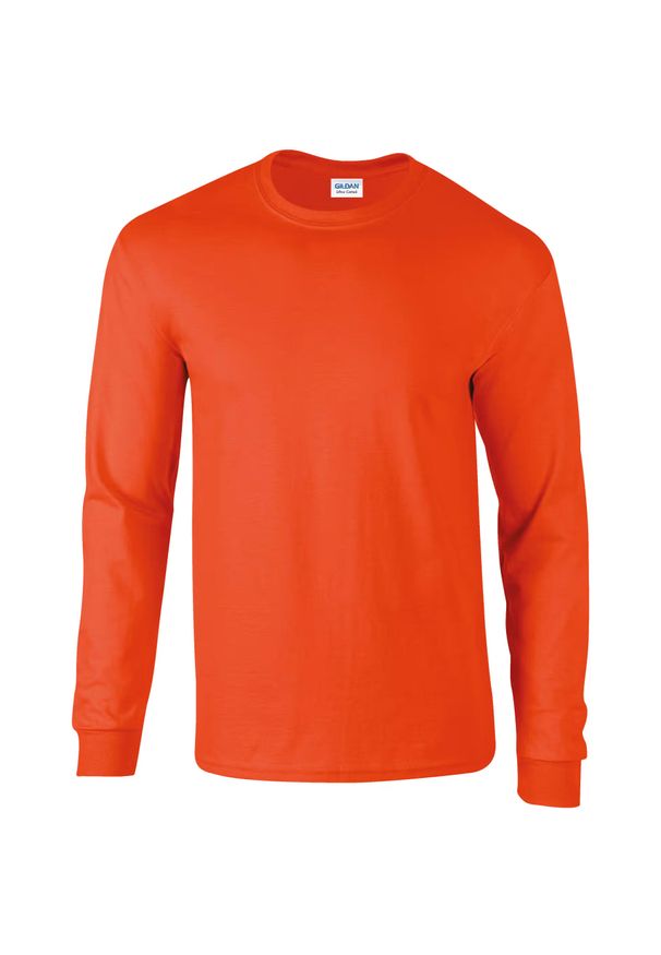 GILDAN - Koszulka z długim rękawem ultra bawełniana Gildan. Kolor: pomarańczowy. Materiał: bawełna. Długość rękawa: długi rękaw. Długość: długie