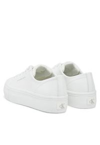 Calvin Klein Jeans Sneakersy Vulc Flatform Low Mg Lth YW0YW01771 Biały. Kolor: biały. Materiał: skóra