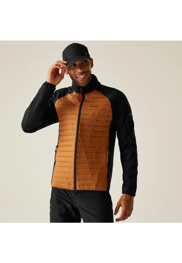 Regatta - Kurtka męska hybrydowa Clumber. Kolor: pomarańczowy. Materiał: puch. Sport: turystyka piesza