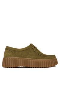 Clarks Półbuty Torhill Bee 26184586 Khaki. Kolor: brązowy. Materiał: zamsz, skóra