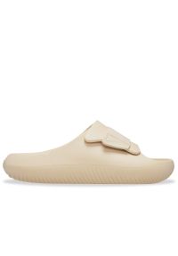 Klapki Crocs Mellow Luxe Recovery 209413-2DS - beżowe. Kolor: beżowy. Materiał: materiał. Sezon: lato. Obcas: na platformie