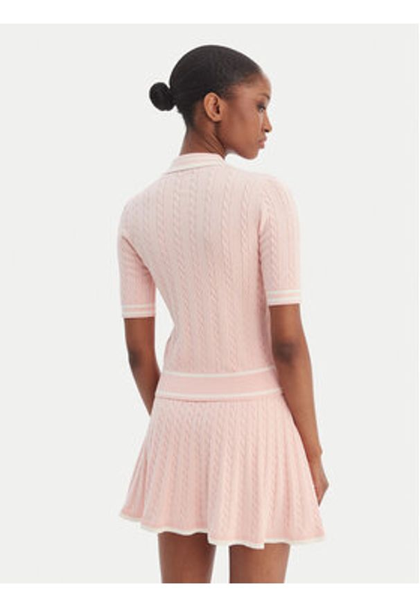 Guess Kardigan V6RR02 Z4652 Różowy Regular Fit. Kolor: różowy. Materiał: wiskoza, syntetyk