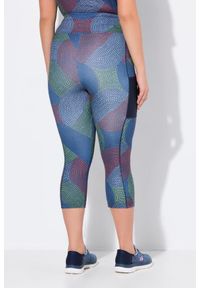 ULLA POPKEN - Damskie Legginsy funkcyjne 3/4 szybkoschnące. Kolekcja: plus size. Kolor: niebieski. Materiał: poliester, materiał