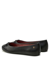 TOMMY HILFIGER - Tommy Hilfiger Baleriny Ballerina Leather Flat Bow FW0FW08359 Czarny. Kolor: czarny. Materiał: skóra