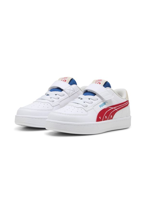 Puma - Dziecięce sneakersy Caven 2.0 Run Fun PUMA White For All Time Red Tropical Blue. Okazja: na uczelnię. Kolor: czerwony, niebieski, wielokolorowy, biały. Sezon: lato. Sport: bieganie