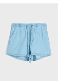 Sinsay - Szorty jeansowe jogger high waist - niebieski. Stan: podwyższony. Kolor: niebieski. Materiał: jeans