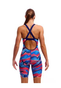 FUNKITA - Strój kąpielowy z nogawkami damski Funkita Wave Craze Fast Legs. Kolor: czerwony, niebieski, wielokolorowy. Materiał: poliester. Wzór: nadruk