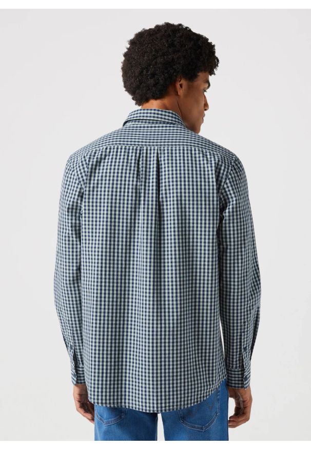 Wrangler - WRANGLER LS 1 PKT SHIRT MĘSKA KOSZULA W KRATĘ KRATA BLACK IRIS 112350495 W5A9016826