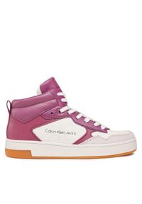 Calvin Klein Jeans Sneakersy Basket Cupsole Mid Lth Mono YW0YW00877 Fioletowy. Kolor: fioletowy. Materiał: skóra