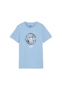 Puma - Młodzieżowa koszulka ftblCULTURE Manchester City PUMA Team Light Blue. Kolor: niebieski. Materiał: guma. Wzór: nadruk. Sport: piłka nożna