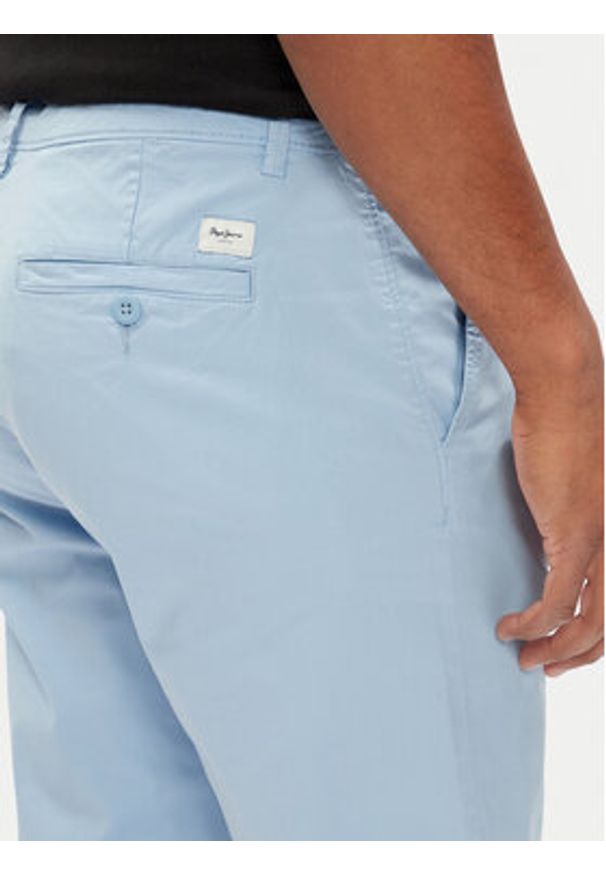 Pepe Jeans Chinosy PM211873 Błękitny Slim Fit. Kolor: niebieski. Materiał: bawełna