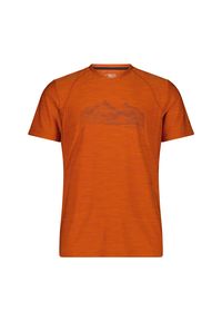 Koszulka męska CMP Toto T-Shirt Melange Stretch Jersey. Kolor: pomarańczowy, żółty, wielokolorowy. Materiał: jersey