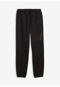 bonprix - Spodnie typu loose fit z podszewką z dżerseju. Kolor: czarny. Materiał: jersey #1
