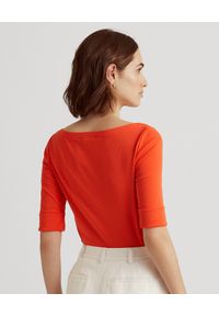 Lauren Ralph Lauren - LAUREN BY RALPH LAUREN - Pomarańczowa bluzka z bawełny Judy. Kolor: pomarańczowy. Materiał: bawełna. Wzór: haft #2