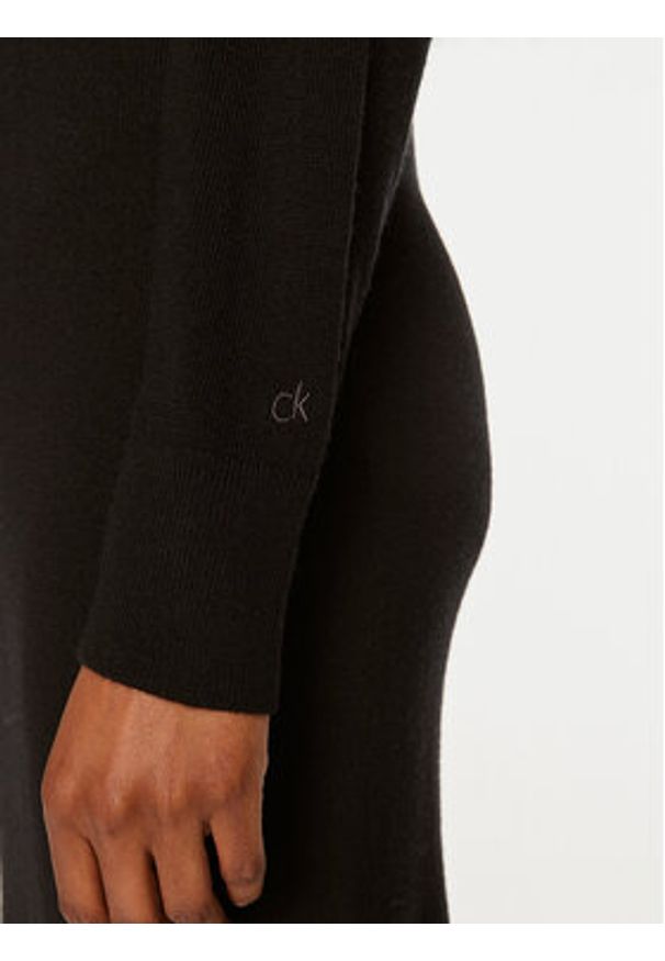 Calvin Klein Sukienka dzianinowa K20K207485 Czarny Regular Fit. Kolor: czarny. Materiał: wełna