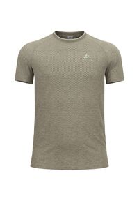 Koszulka męska Odlo ESSENTIAL SEAMLESS T-shirt crew neck l/s. Kolor: brązowy. Sport: bieganie