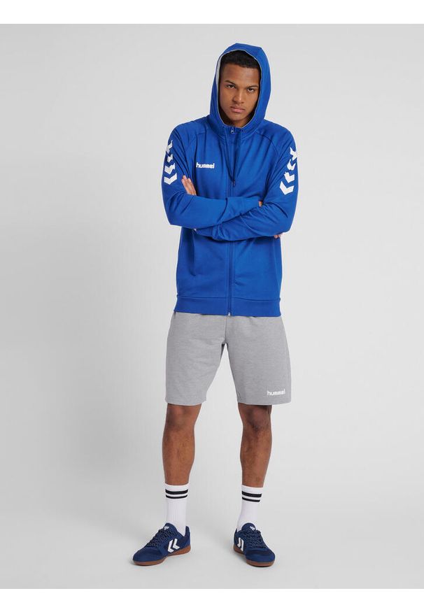 Bluza z kapturem sportowa męska Hummel Go Cotton Zip Hoodie. Typ kołnierza: kaptur. Kolor: szary, niebieski, wielokolorowy. Sport: taniec, joga i pilates