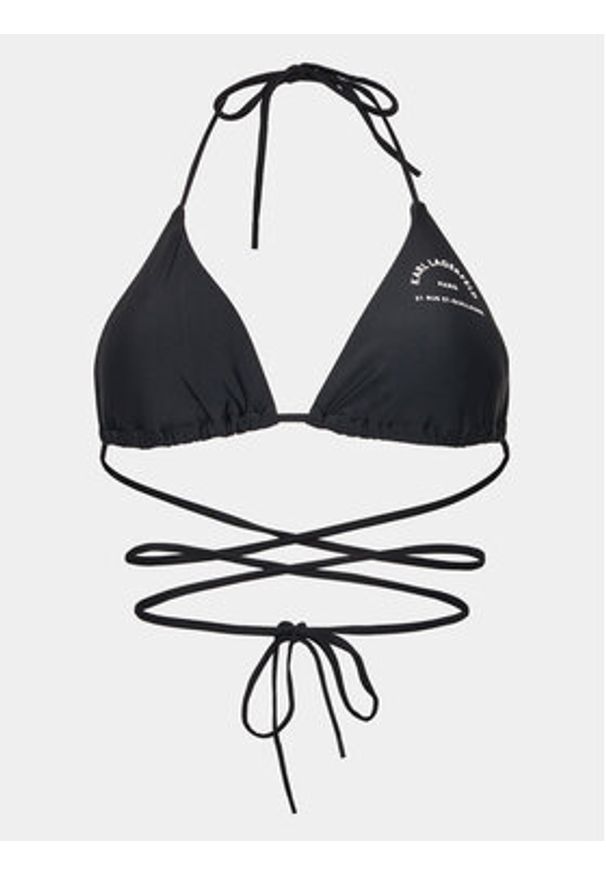 Karl Lagerfeld - KARL LAGERFELD Góra od bikini Logo 230W2215 Czarny. Kolor: czarny. Materiał: syntetyk