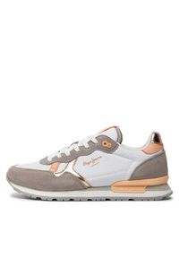 Pepe Jeans Sneakersy Brit Heritage W PLS31474 Biały. Kolor: biały. Materiał: zamsz, skóra #3