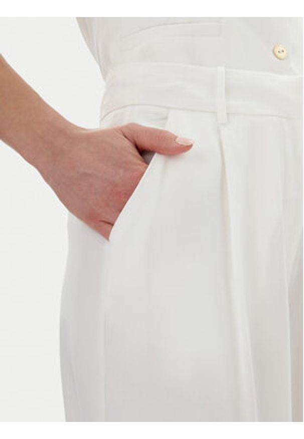 LOLA CASADEMUNT Spodnie palazzo LS2514010 Biały Wide Leg. Kolor: biały. Materiał: lyocell