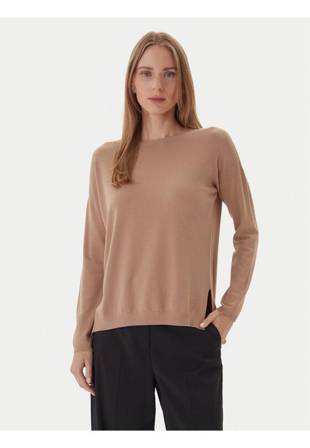 Kontatto Sweter 3M0800C Beżowy Regular Fit. Kolor: beżowy. Materiał: syntetyk