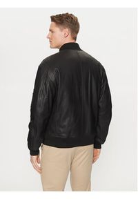 BOSS Kurtka skórzana Juge 50522223 Czarny Relaxed Fit. Kolor: czarny. Materiał: skóra