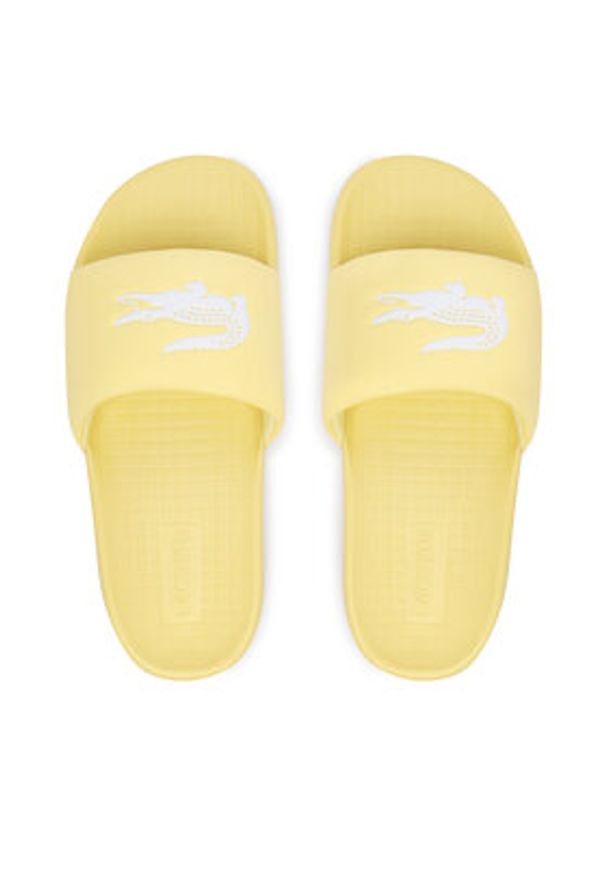 Lacoste Klapki Serve 1.0 51CFA0006 241 Żółty. Kolor: żółty. Materiał: skóra
