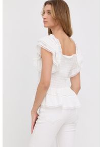 Silvian Heach bluzka damska kolor biały gładka. Kolor: biały. Materiał: tkanina. Długość rękawa: na ramiączkach. Wzór: gładki #3