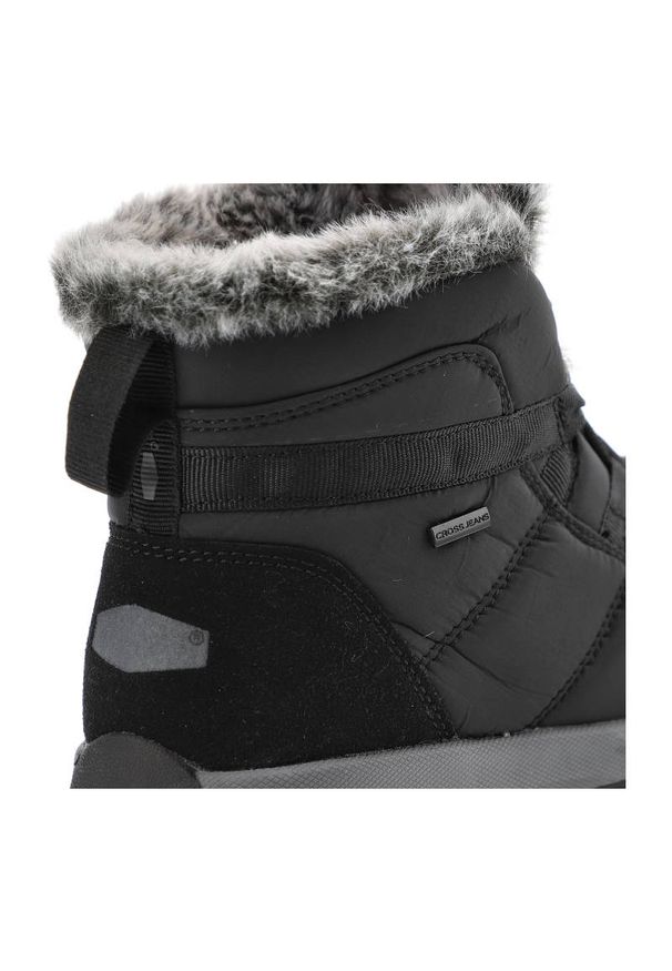 Czarne Śniegowce Cross Jeans Ocieplane Buty Damskie. Okazja: na spacer. Kolor: czarny. Materiał: futro, skóra ekologiczna, syntetyk. Szerokość cholewki: normalna. Sezon: zima
