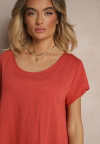 Renee - Czerwona Sukienka z Wiskozy o Rozkloszowanym Kroju Irisena. Okazja: na co dzień. Kolor: czerwony. Materiał: wiskoza. Typ sukienki: proste. Styl: elegancki, casual #3