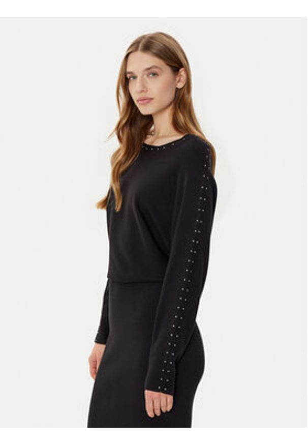 Morgan Sukienka dzianinowa 242-RMLIDO Czarny Slim Fit. Kolor: czarny. Materiał: wiskoza, syntetyk