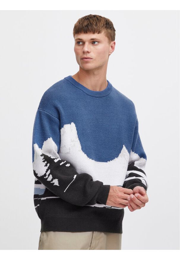 !SOLID - Solid Sweter 21108047 Niebieski Regular Fit. Kolor: niebieski. Materiał: syntetyk