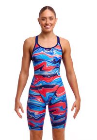 FUNKITA - Strój kąpielowy z nogawkami damski Funkita Wave Craze Fast Legs. Kolor: wielokolorowy. Materiał: poliester. Wzór: nadruk