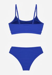 Renee - Niebieskie Bikini Basic z Prążkowanego Materiału i Możliwością Regulacji Ramiączek Fyserola. Kolekcja: plus size. Kolor: niebieski. Materiał: materiał, prążkowany #3