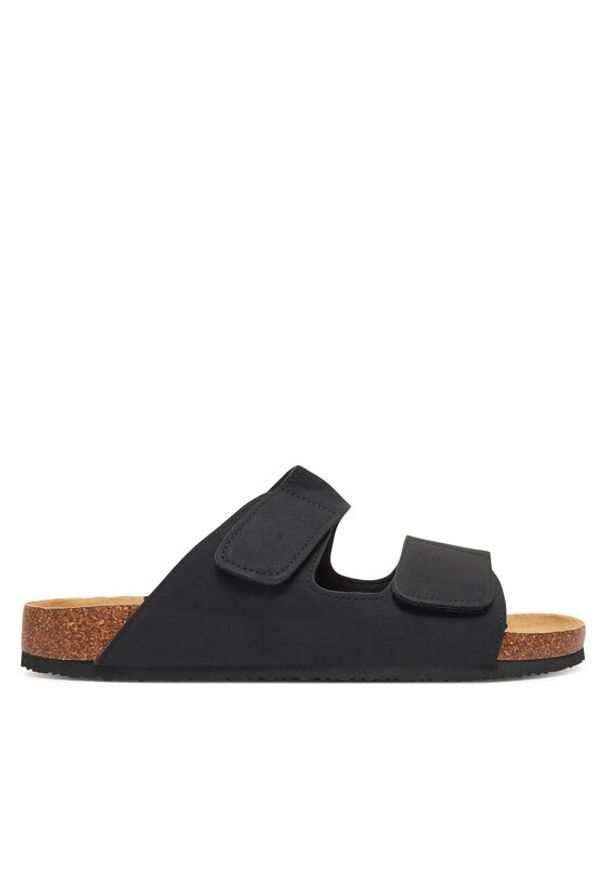 Jack & Jones Klapki Jfwcentral 12257218 Czarny. Kolor: czarny. Materiał: skóra